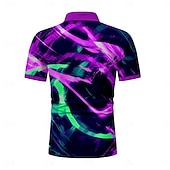 cheap Men's Geometric Polo-Men's Graphic Zip Polo Shirts Golf Shirt Short Sleeve Polo Shirts Collared Shirts Vacation Wear Rave Wear Party Outfits 3D Print Quarter Zip Polo Spring &amp; Summer Red