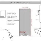 voordelige Muurstickers-Verwijderbare zelfklevende pvc-deursticker, decoratieve sticker voor muur en deur. &amp;Glazen sticker voor slaapkamer, woonkamer, badkamer, kamer – 30,3 x 78,7 inch