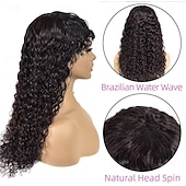 economico Parrucche di capelli veri senza cuffia-Cappelli veri Parrucca Corto Lungo Medio Ondulato Poco ondulata Frangetta dritta Con frangia Nero Colore Naturale Natura nera Migliore qualità Molto spesso Attaccatura dei capelli naturale A macchina