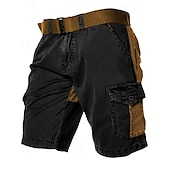 economico Classico-Per uomo Pantaloncini modello cargo Pantaloncini Collage Multi tasca Color Block Indossabile Breve Informale Giornaliero Per eventi Di tendenza Classico Nero Verde