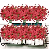 economico Piante e Fiori Artificiali-10 rami di fiori artificiali da esterno eucalipto a sette steli, viole viola, bouquet floreale realistico per centrotavola decorativi e composizioni floreali