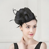 voordelige Fascinators-hoofdbanden fascinators hoeden sinamay bowler / cloche hoed schotelhoed pillendoosjepet bruiloft theekransje elegante bruiloft met veren bloemen hoofddeksel hoofddeksels