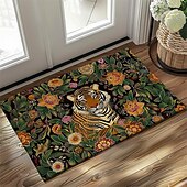 preiswerte Fußmatten-Tiger Dschungel Fußmatte rutschfeste ölfeste Teppich Indoor Outdoor Matte Schlafzimmer Dekor Badezimmer Matte Eingangsteppich Türmatte