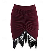 olcso Latin tánc ruházat-Latin tánc Társastánc Szoknyák Rakott Rojt Tiszta Szín Női Teljesítmény Edzés Magas Spandex