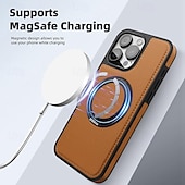 זול נרתיקים לאייפון-טלפון מגן עבור אייפון 16 iPhone 15 Pro Max iPhone 14 13 12 11 Pro Max Plus כיסוי אחורי עם מעמד תמיכה בטעינה אלחוטית עמיד בזעזועים רטרו TPU עור PU