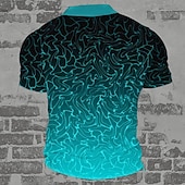  Men's Graphic Golf Shirt Short Sleeve Polo Shirts Collared Shirts Casual Vacation Wear Rave Wear Party Outfits 3D Print Buttons Summer Spring Golden yellow Light Green Green