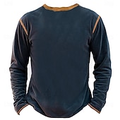 tanie Śmieszne słowa-Męskie Graficzny Litera Koszula Henley Długi rękaw Druk 3D Moda Codzienny Codzienny Święto Wyjściowe Wiosna i jesień Czarny Brązowy Zieleń wojskowa Ciemnoniebieski Henley Koszulka Henley