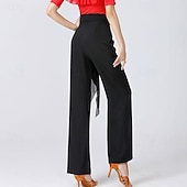 abordables Tenues de danse latine-Danse latine Danse de Salon Pantalon Châssis / rubans Couleur Pure Fantaisie Femme Utilisation Entraînement Taille haute Polyester