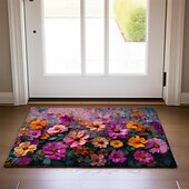 cheap Doormats-Wedding Oil Painting Flowers Doormat Non-Slip Oil Proof Rug Indoor Outdoor Mat Bedroom Decor Bathroom Mat Entrance Rug Door Mat