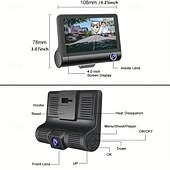 abordables DVR pour voiture-HD 4.0 voiture dvr image de recul garde de stationnement vision nocturne 3 caméra d&#039;enregistrement tachygraphe