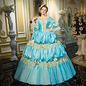 cheap Dresses-Gothic Victorian Vintage Inspired Dress Party Costume Prom Dress Princess Shakespeare Solid Color Ball Gown Fancy Dress Women&#039;s Halloween Carnival Valentine&#039;s Day Party Evening Party Masquerade