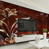 Недорогие Обои-крутые обои 3d розовые цветы обои настенная роспись настенное покрытие наклейка очистите и приклейте съемный материал ПВХ/винил самоклеящийся/клей необходимый декор стен для гостиной, кухни, ванной