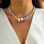 abordables Colliers-Collier Pendentif Plaqué argent Strass Femme Luxe Franges Franges Mariage Rond Colliers Tendance Pour Mariage Soirée