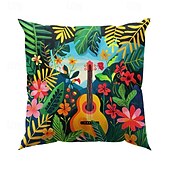 billige blomster- og plantestil-1 stk Fløyel Putecover, Trykt mønster Enkel Fritid Kvadrat Tradisjonell Klassisk