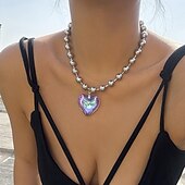 abordables Colliers-Collier Perle Femme Elégant Le style mignon Classique Cœur Mignon Forme de coeur Colliers Tendance Pour Travail Fête scolaire Soirée