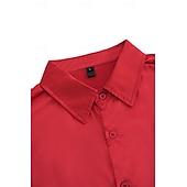 levne Pánské saténové košile-Pánské Košile Saténová košile Košile pro volný čas Košile na knoflíky Černá Žlutá Vodní modrá Červená Světle šedá Dlouhý rukáv Bez vzoru Klopa Dovolená Denní Oblečení Módní Na běžné nošení Pohodlné