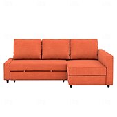 baratos Cobertura de Sofa-Capa de Sofá em Linho com Armazenamento Cor Sólida Capas Acolchoadas em Algodão e Linho