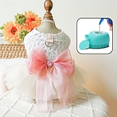 cheap Dresses-Dog Cat Dress Cute Casual Winter Breathable Soft Washable Comfortable Outdoor Casual Daily Dog Clothing for Bichon Frise Pomeranian Baby Pet Papillon Small