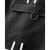 baratos Clássico-Homens Bermuda Cargo Calção Com Cordão Cintura elástica Bolso multi Bloco de cor Vestível Curto Ao ar livre Diário Para Noite Moda Clássico Preto Cáqui