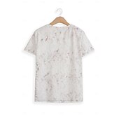 levne Tričko se zvířaty-dámské tričko basic cat print krátký rukáv běžné topy kulatý výstřih denní víkend bílá