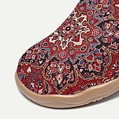cheap Women&#039;s Sneakers-Women&#039;s Sneakers Flats Slip-Ons Print Shoes Slip-on Sneakers Daily Vacation Travel Floral National Totem Flat Heel Bohemia Vacation Casual Walking Canvas Loafer Yellow Red Blue