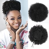 economico Code-Coda di cavallo con coulisse a sbuffo, extension corte sintetiche per capelli ricci e crespi, posticci raccolti per ragazze donne nere