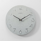 halpa Seinäkoristeet-moderni seinäkello, luova koristeellinen pohjoismainen hirsityylinen seinäkello arabialaiset numerot seinäkello moderni valkoinen puu yksinkertainen pyöreä seinäkello 30cm