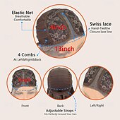 economico Parrucche lace sintetiche-Parrucca in pizzo sintetico Ondulato Stile 28 pollice Marrone scuro Parte di mezzo T parte Parrucca Per donna Parrucca Nero Marrone