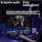 cheap Speakers-Wireless bluetooth speaker multimedia computer speaker RGB wired subwoofer sound bar suitable for PC notebook desktop speakers