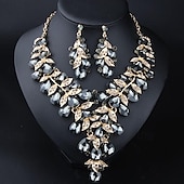 voordelige Sieradensets-Sieradenset 3 stuks Strass Legering Oorbellen Kettingen Dames Elegant Vintage Stijlvol meetkundig Geometrische vorm Sieraden set Voor Bruiloft Feest Bruiloft gast