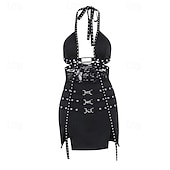 economico Costumi e travestimenti sexy-Sexy Y2K Anno 2000 Vestito Ragazza gotica Per donna Halloween Carnevale Mascherata Festa / Sera Vestito