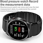 tanie Inteligentne bransoletki-696 p70 zegarek z glukometrem, inteligentny zegarek, 1,32 cala, inteligentna opaska fitness, Bluetooth, EKG + ppg, monitorowanie temperatury, krokomierz, kompatybilny z Androidem, iOS, męskie przypomnienie wiadomości, IP 67, 43 mm, koperta zegarka