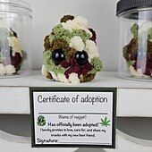 cheap Gifts-Adopt a Weed Nugget Plushie, Little Weed Nugget Plushie with Encouragement Cards, in a Jar Handmade Plush Stuffed Toys, Best Buds for Life Desktop Ornaments Gift