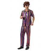 abordables Conjuntos-Disco Años 80 Pantalones Accesorios Camisas Disco Hombre Disfraz de carnaval Víspera de Todos los Santos Carnaval Mascarada Rendimiento Fiesta Discoteca Adulto Cima Pantalones
