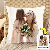 abordables Oreillers personnalisés-Housse de coussin personnalisée Ajoutez votre image Conception photo personnalisée Image Mode Housse de coussin décontractée 1 pièce Cadeau personnalisé fait sur mesure