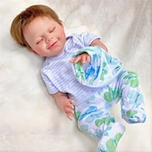 billiga Dockor-18 tum Reborn-dockor Baby- och småbarnsleksak Återfödd toddlerdocka Docka Återfödd bebisdocka Spädbarn Babypojkar Babyflickor Återfödd bebisdocka april Nyfödd levande Gåva Handgjord Ogiftig Vinyl W-03
