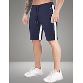 baratos Shorts de moletom-Homens Shorts de moletom Calção Bermudas Listra lateral Cintura elástica Bolso Com Zíper Tecido Conforto Esportes Curto Diário Corrida Ginásio Moda Roupa Esportiva Preto Azul Micro-Elástica