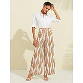 baratos calças femininas-calça comprida de cetim com bolso reto