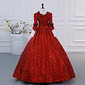 cheap Dresses-Gothic Victorian Vintage Inspired Dress Party Costume Prom Dress Princess Shakespeare Solid Color Ball Gown Women&#039;s Halloween Carnival Valentine&#039;s Day Party Evening Party Masquerade Adults&#039; Dress All