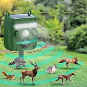 お買い得  セキュリティーセンサー＆アラーム-動物を追い払うための 5 つの動作モード、感度調整ボタン、LED フラッシュを備えたソーラー駆動の動物撃退器。大型動物の撃退には適していません。