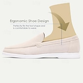 preiswerte Loafer aus hochwertigem Leder-Slipper aus Wildleder für Herren in Weiß und Beige