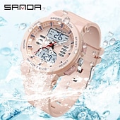 cheap Digital Watches-SANDA Men Digital Watch Fashion Casual Business Wristwatch Luminous Stopwatch Countdown Calendar TPU Watch