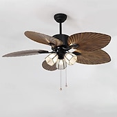 economico Ventilatore da soffitto con luci-3 luci 108 cm Design Singolo Ventilatore da soffitto Metallo Vetro Finiture Verniciate Vintage Stile Nordico 110-120V 220-240V
