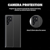 economico Cover Samsung-Custodia per telefono per Samsung Galaxy S24 S23 S22 S21 Ultra Plus A72 S25 Ultra Custodia a corpo intero Auto Sleep  Wake Up Flip magnetico con supporto di colore solido TPU PU