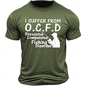 baratos Camiseta gráfica masculina-Homens Letra Pistola Camiseta T-shirt 100% Algodão Manga Curta Gráfico Camisa Preto Verde Tropa Camiseta confortável Esportes Feriado Roupas de estilistas