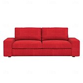 baratos Cobertura de Sofa-Capa de Sofá em Linho Sólido 2 Lugares 3 Lugares Com Estofamento de Algodão e Linho