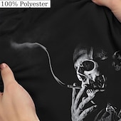 abordables Fantasma y calavera-Men's Graphic Skull Henley Shirt Short Sleeve 3D Print Fashion Designer Comfortable Daily Summer Blue Black Green Henley Henley T-Shirt