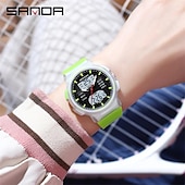 cheap Digital Watches-SANDA Men Digital Watch Fashion Casual Business Wristwatch Luminous Stopwatch Countdown Calendar TPU Watch