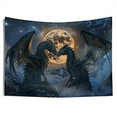 levne zvířecí tapisérie-dračí pár měsíc visící gobelín nástěnné umění velký gobelín nástěnná malba výzdoba fotografie pozadí deka opona domácí ložnice dekorace obývacího pokoje