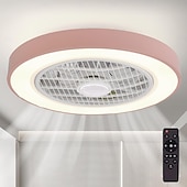 お買い得  シーリングファンライト-天井ファン ライト付き 50cm 19.66インチ 30W*2 マカロン安全無段階調光天井ファンライト リモコン付き アプリコントロール タイマー付き 6速埋め込み式天井ファン ライト付き AC110V AC220V